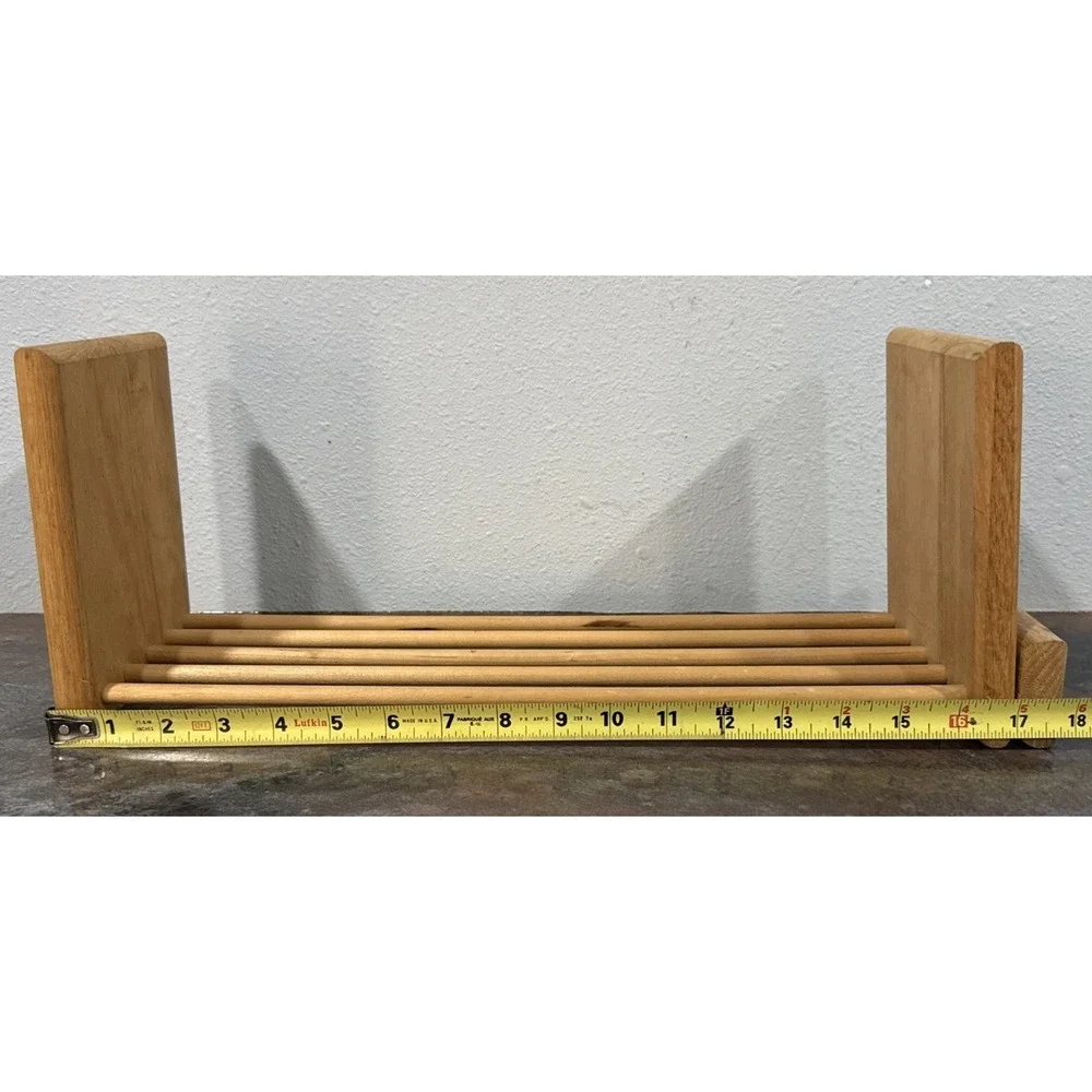 Vintage Oak Expanding Desktop Bookshelf Adjustable Wood CD DVD Storage Rack